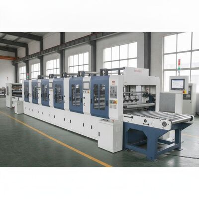 Imprimante flexo à positionnement automatique, servomoteur complet SYKM-H-1228RC, découpeur, 1200x2800mm, Compensation de découpe