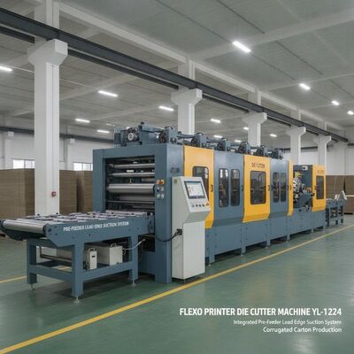 Machine à découper à la matrice de l'imprimante Flexo YL-1224 Système d'aspiration intégré de bord de plomb préalimenté pour la production de carton ondulé
